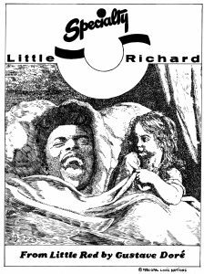 Cartoon of Little Richard in bed with Red Riding Hood